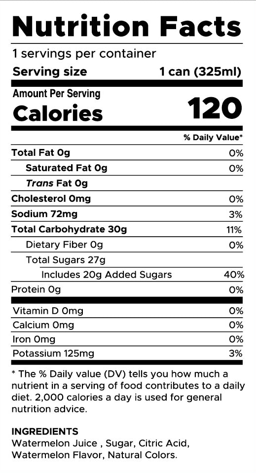 Perfect Watermelon Ingredients Nutrition Facts